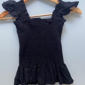 Kourt Black Smocked Tank